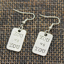 New Fashion Handmade Fitness Equipment Dumbbell Disc Pendants Silver Color Earrings For Womens Style