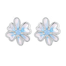 Bamoer Cute Romantic Fairy Elevs Exquisite Stud Earrings for Women Genuine 925 Sterling Silver Rainbow Ear Studs Luxury Jewelry