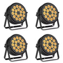 Yiflamefly 4件装18颗LED帕灯200W LED舞台灯4合1 RGBW舞台照明射灯带DMX512适用于派对婚礼DJ