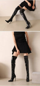 Autumn and Winter New Style Fashion High-heeled Women's Long Boots Sharp Toe Sexy Party Over The Knee Boots High 12cm Size 35-48