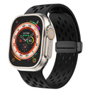 Silicone Bracelet Correa For Apple Watch Ultra band 46mm 49mm 45mm 44mm 42mm 40mm 41mm Magnetic Strap iWatch Series 10 9 8 SE 7