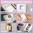 3 Rolls White Thermal Label Sticker 50mm x 3.5m Waterproof Adhesive Color Paper Phomemo M02/M03AS/M04AS Photo Paper for Printer