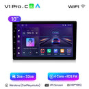 Junsun 7 9 10英寸通用CarPlay Android Auto车载收音机，适用于大众菲亚特雷诺日产现代GPS多媒体自动收音机立体声