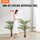 SucceBuy Artificial Palm Tree 4/5/6 FT Tall Faux Plant Secure PE Material & Anti-Tip Tilt Protection Low-Maintenance Plant
