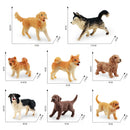 Realistic Plastic Puppy Figures Playset Hand Painted Mini Dogs Animals Toy Cake Toppers Easter Eggs Christmas Birthday Gift