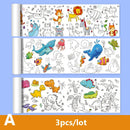 90cm Animal Canvas Children's Drawing Roll DIY Coloring Paper Roll Color Filling Graffiti Paper-cut Painting Educational School