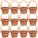 Hanabass Mini Woven Basket Miniature Flower Basket Dollhouse Miniature Flower Basket Small Easter Candy Gift Basket Party Favors