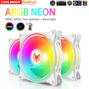 6-1PC COOLMOON 12cm Hydraulic Bearing Computer Chassis Cooler Radiator 4Pin PWM 5V 3Pin ARGB Aura Sync PC Case Water Cooling Fan