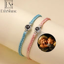 EthShine Personalized Circle Photo Bracelet Custom Projection Photo Bracelets Couple Memorial Jewelry Christmas Gift Women Men