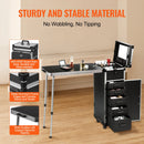 SucceBuy Professional Makeup Train Case Aluminum Cosmetic Case Workbench With Supporting Legs Rolling Makeup Case Extra Large