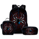 Spider Pattern Three Piece Set Backpacks For Boy And Girls Best Gifts 3D Cartoon School Backpack For Children
