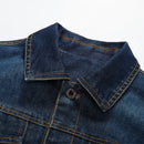 casual denim jacket, spring and autumn style Jeans Coat for Men Light Denim jacket, men's multi bag retro denim jacket