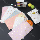 12pcs Paper Sweet Favour Bags White Violet Kraft Foil Heart Gift Bag Birthday Wedding Candy Bag Cookie Bags Gold Emboss Sticker