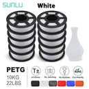 SUNLU 10KG 3D Filament PETG Filament 10kg 22 lbs 1.75mm 3D Printer Filament  Good acid and alkali resistance High transparency