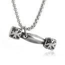Titanium Steel Dumbbell Pendant Gym Fitness Equipment Barbell Necklace Domineering Muscular Men Fitness Leisure Sports Jewelry