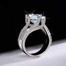 925 Sterling Silver 5 Carat Moissanite Eternity Ring Fashion Trend Temperament Design Light Luxury Niche  Senior Lady