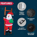 JOYFY 6 FT Christmas Inflatable Climbing Santa Hanging Inflatable Christmas Yard Decorations for Xmas Party Lawn Décor