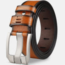 Belt, men's needle buckle belt, genuine leather, pure cowhide, simple youth casual jeans, men's pants belt, trendy for young peo