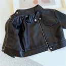 Boys Handsome Leather Jackets Kids 2-8 Years New Classics Spring Autumn Coats Baby Children Pu Outerwear Kids Zipper Fly Clothes