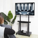 Free Standing Adjustable TV Floor Stand Heavy Duty TV Trolley for 32-80" Flat Screens Loading Weight up to 65KG