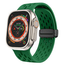 Silicone Bracelet Correa For Apple Watch Ultra band 46mm 49mm 45mm 44mm 42mm 40mm 41mm Magnetic Strap iWatch Series 10 9 8 SE 7