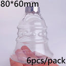 6 Pieces x DIY Shatterproof Transparent Home Christmas Decoration Bauble Ornament 80mm Plastic Window Opening Ball