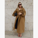 The Vilanelle | Oversized Long Trench Coat with Stand Collar