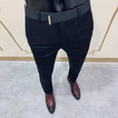 Spring and Autumn Men's Pants Fashion Korean Slim Men's Casual Ankle Pants Streetwear Men's Pants Men's Black Grey