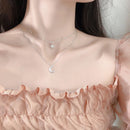 925 Silver Necklace for Women Double Layer Zircon Star Moon Pendant Necklace Delicate Chain Charm Elegant Fashion Jewelry Gifts
