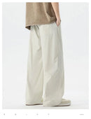 High Quality Summer Thin Men's Straight Tube Loose Ice Silk Wide Leg Casual Pants Breathable Jogging Fitness Baggy Casual Pants