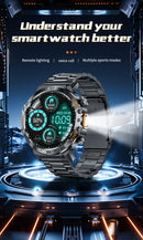Original LIGE Smart Watch 1.53'' HD Screen Life Waterproof Sport Fitness Watches Flashlight New Men Smartwatch For Andriod IOS