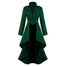 Retro Medieval Steampunk Costumes Gothic Cosplay Women's Tailcoat Jacket Lady Victorian Coat Halloween Party Tuxedo Dress