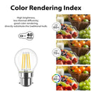 B22 Filament LED Light Bulb 4W Incandescent Bayonet Lamp G45 2700K Warm White Replacement 40W Rustic Clear Energy Class A+ 4PACK
