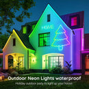 RGB Flexible Neon Strip Lights with App/Remote Control, Multiple Modes, Music Sync,  IP65 Waterproof LED Strip Neon Rope Lamp