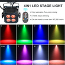 Yiflamefly 30W Par 灯 4x8W LED RGBWYP+CYAN DJ 灯 遥控和DMX控制 舞台灯 适用于婚礼派对俱乐部迪斯科