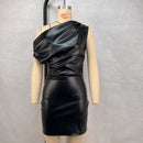 The Mirabelle | Strapless Faux-Leather Party Mini Dress