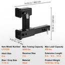 VEVOR Trailer Hitch Riser for 2" Receiver Extender Extension Adapter 4000 lbs Max Towing Capacity Hitch Pins Included Black