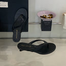 SUOJIALUN 2025 Summer New Brand Women Slipper Fashion Narrow Band Slip On Flip Flop Shoes Square Low Heel Outdoor Sandals