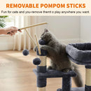 Cat Tower Cat Climbing Frame with Toy 72 cm Cat Tree with Perch & Cozy Condo for Cats to Care Paw Leisure and Entertainment