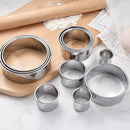 5个圆形饼干模具不锈钢饺子皮切割模具DIY蛋糕糕点烘焙切割器工具厨房小工具