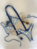Leopard Floral Brazilian Mini Thong Bikini Women Swimwear Female Swimsuit Two-pieces Bikini set Bather Bathing Suit Swim K6286