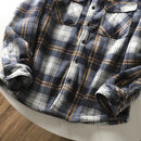 Autumn Winter Men's Fleece Linend Warm Shirt Jackets Thickened Long Sleeve Flannel Checked Shirts Vintage Casual Men Shirt Coats