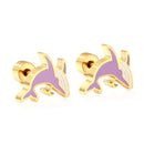 LUXUSTEEL Lovely Coloful Animal Stud Earrings For Girls Stainless Steel Anti-allergy Rabbit Penguin Dog BFF Jewelry Gifts