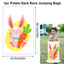Easter Outdoor Party Games for Family Bunny Potato Sack Race Jumping Bags Kids Easter Egg Spoon Race Eggs Hunt Games Party Favor