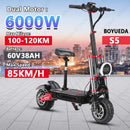 BOYUEDA S5电动滑板车 6000W电机 60V38AH电池 蓝牙APP连接 电动滑板车 智能NFC功能 11英寸越野轮胎