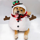Christmas Snowman Dog Costume Outfits Winter Warm Puppy Cat Apparel for Small Medium Dogs Holiday Party Dressing Clothes