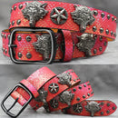 Rivet PU  Leather men's belt Fashion alloy belts Buckle luxury brand jeans belts for men business belt female belt