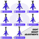2 x Ratcheting Axle Stand, 3 Ton Heavy Duty Axle Jack Stands, Height Adjustable, Metal Steel Car Van Vehicle Stand Lifting Tool