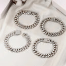 4Pcs Cuban Chain Bracelet for Women Men HipHop Bling Iced Out Chain Full Rhinestone Paved Chunky Metal Bracelet Set Jewelry Gift