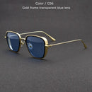 TUZENGYONG Classic Steampunk Sunglasses Fashion Men Women Brand Designer Vintage Square Metal Frame Sun Glasses High Quality